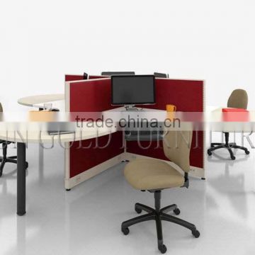 Modern Office Red Partition Panel Round Worksation with Circle Table(SZ-WS352)