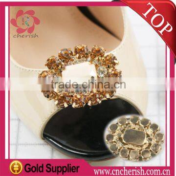 2015 Popular rhinestone shoe ornaments clip, oval shape in customize