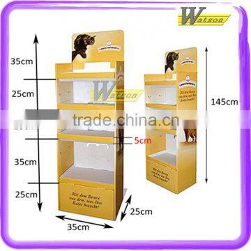 Cardboard printed shelves display stand for cat food