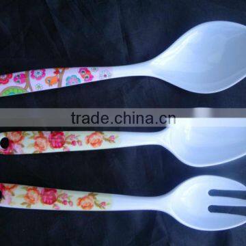 Plastic melamine salad spoon and fork dinner set wholesale