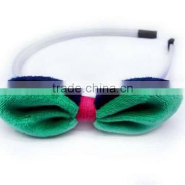 Fashion Two Tone Bowknot Satin Plastic Headband For Children