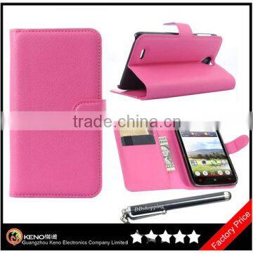 Keno PU Leather Cover & Stand Wallet Flip Case Cover for Lenovo K3 Note with Built-in Card Slots and Cash Compartment