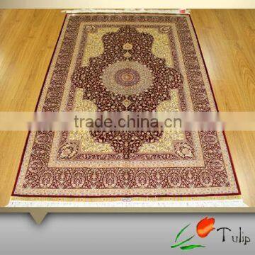 Hand Knotted 4'x6' Persian Carpets And Handmade Silk Rug for Prayer use