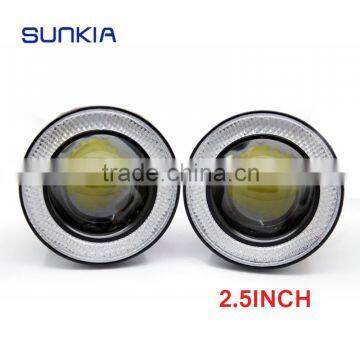 7000K 3200lm High Intensity 64mm High Power 2.5 inch LED Super fog light Angel Eyes