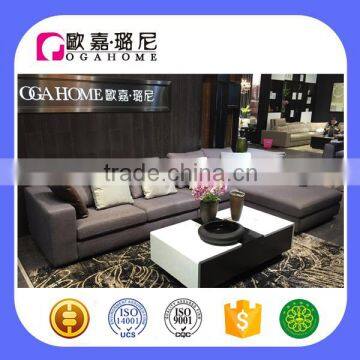 China Made Grey Fabric L Shaped Sofa Designs