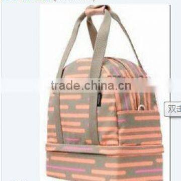 fashion stripe canvas shoe bag shoulder bag yoga bag