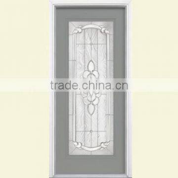 9 Panel Pvc External Metal Door With Wooden Edge photo-4