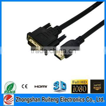 2015 18+1 24+1 gold plated 15 pin dvi to hdmi cable for LCD monitor