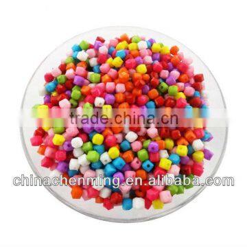 wholesale cheap loose colorful acrylic cube bead make plastic bracelace