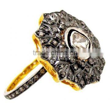 Pave Diamond Ring, Popular New Design Jewelry Collection, Rose Cut Diamond Ring, 14k Gold Ring Categories Gold Diamond Jewelry photo-3