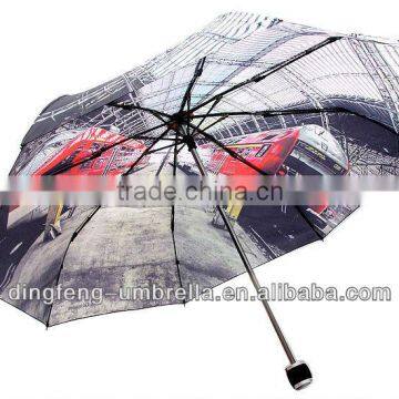 3 folding gift umbrella wholesale good umbrellas with heat transfer printing