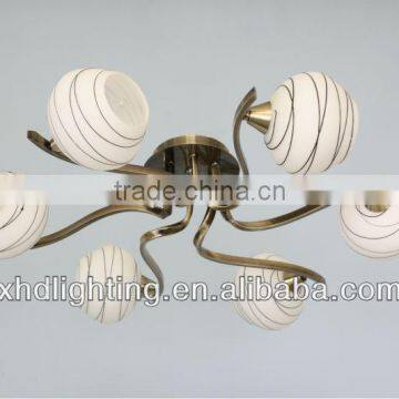 zhongshan popular round glass chandelier lamp ceiling lamp with E14 socket