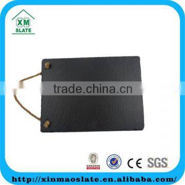 [factory direct] 30x20cm Natural Edge Oiled Hanging Slate Memo Board Item DP-3020RD2AY