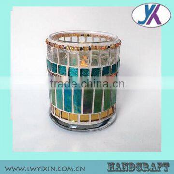 Professional China Factory Manufacture luxury mosaic glass concrete candle jar