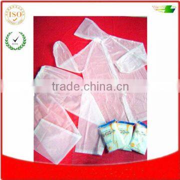 clear colorful disposible pe rainsuit