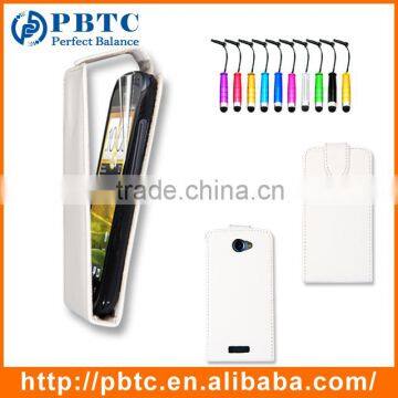 Set Screen Protector Stylus And Case For HTC One S , Best Price White Smartphone Leather Case