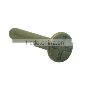 Wholesale nickel free brass semi tubular rivet with custom logo for bags