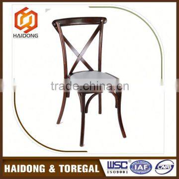 Gold Supplier Promotional Sale Beauty Stacking Wooden Cross Back Chair photo-4