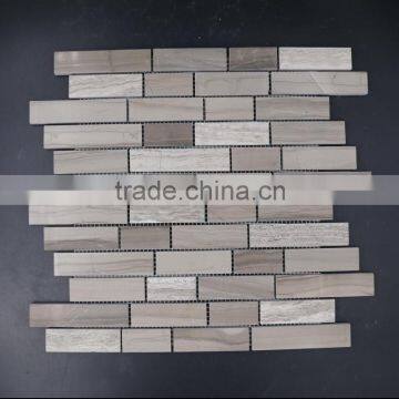 Brick Style White Wooden Marble Mosaic for Interior Decorative photo-2