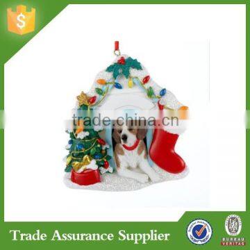 Resin house dog ornaments for christmas tree decor