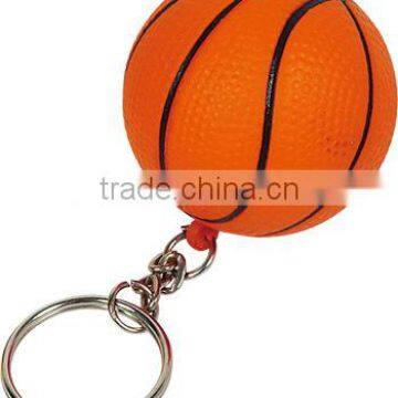 PU foam basketball shape keychain