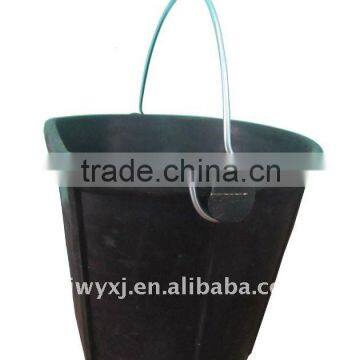 Flat Back Rubber Bucket,cement mixer pail,"D"shape buckets