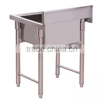 45x45cm Single Bowl Rectangle Square SS Whole Assembled Commercial Cabinet With Sink and Drain Hole photo-5