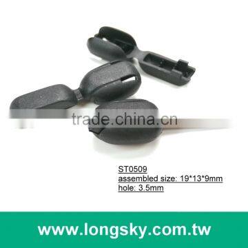 (#ST0509) custom plastic stopper/ cord end/ cord lock