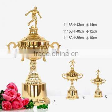 Soccer trophy three sizes custom football trophy metal award cup