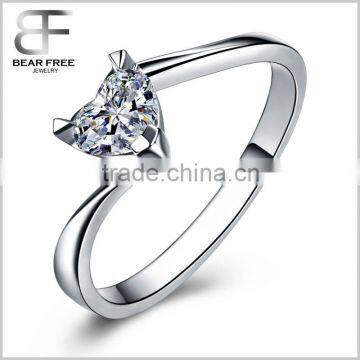 Engagement White Gold Plated CZ Promise love Wedding Rings 925 sterling silver