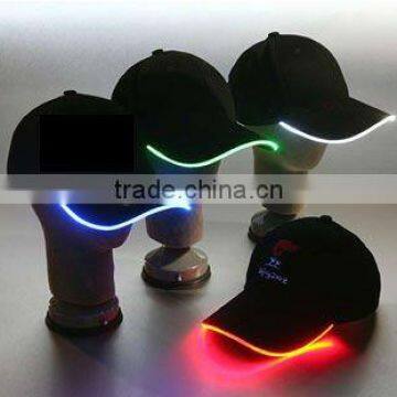 led hats shine flash cotton baseball black cap