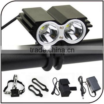 Hot sale Cree XML T6 led bicycle front light 6600mah 18650 battery pack headlamp Rechargeable bike light