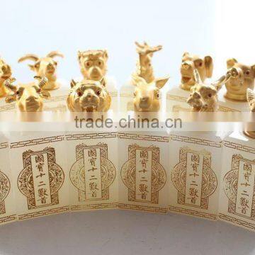 Twelve Animal Zodiac 24K Gold Plating seal ,Afghanistan White jade seal