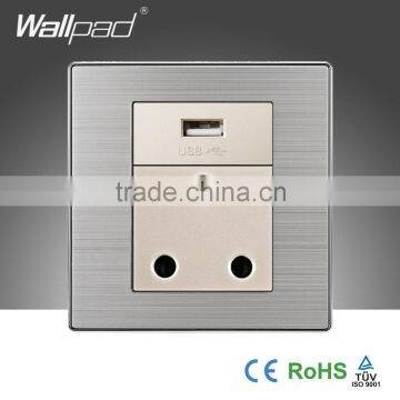 2015 Hot Sale Wallpad Switch Outlet 15A 110~250V Luxury Wall Light Switch UK USB 3 Pin Socket Charger