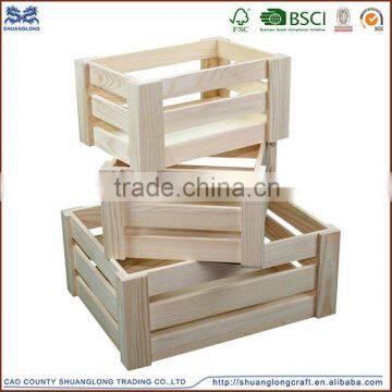 Wholesale Unfinished gift and storage use Wooden Crates wood packaging wine boxes for sale