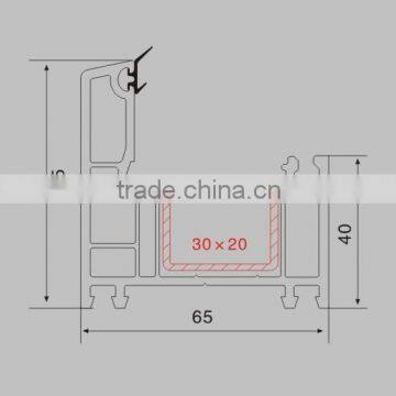 65 mm Series upvc french doors profiles quality upvc window frames construction company profile