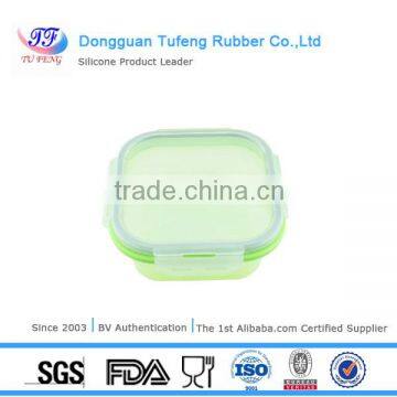 Square collapsible small silicone vegetable refrigerator fruit storage container