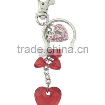 metal crystal heart shaped keychain for promotion and gifts,passed factory audit