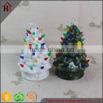 fancy ceramic small christmas tree shaped light