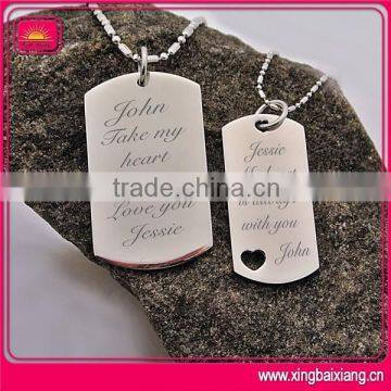 stainless steel custom metal dog tag with laser engraving