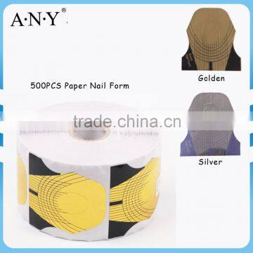 ANY Nail Beauty Design Crystal Extension Nails Buliding Double Thick 500PCS per Roll Thick Paper Nail Art Form for Oval Nails