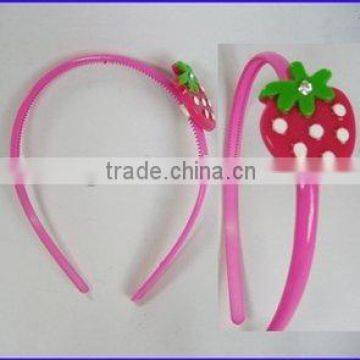 cheap promotion plastic children strawberry hair band for kids