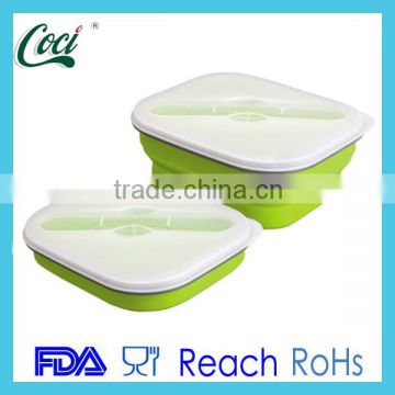 Portable silicone folding lunch box