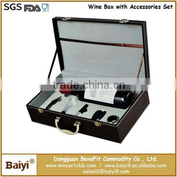 PU Leather Single Bottle wine box set ,Wine Pckaging Box