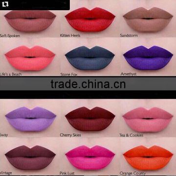 hot sales cheap price multi-color matte lip gloss,vampire lip gloss kissproof lipstick