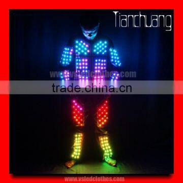 Wireless DMX512 Boys Dance Costumes, Programmable Lights LED Dance Costumes