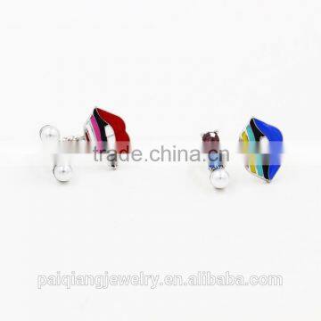 New Arrival Sexy Enamel Lips and Pearl Finger Ring photo-2