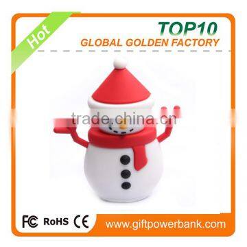 Factory Price USB Portable Power Bank Charger,snowman shape Power Bank for Christmas gift