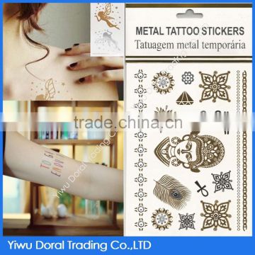 Hot-sell Temporary Tattoo Sticker Body Art Flash Metallic Temporary Tatoos Gold Tattoo Sticker From China                        
                                                Quality Choice