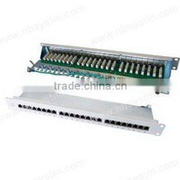 24 port STP Cat6 Patch Panel grey, LSA IDC
